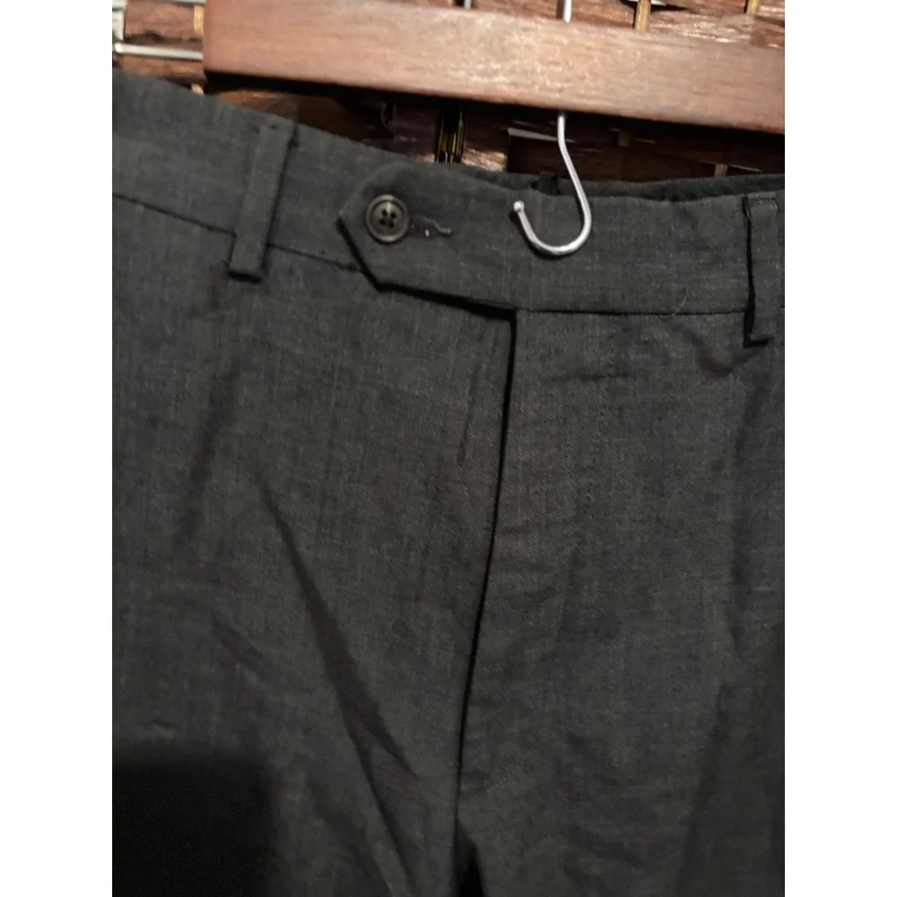 LANDS' END Mens Tailored Fit Gray Wool Blend‎ Dress Pants Trousers 36x30